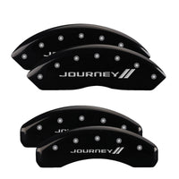 Thumbnail for MGP 4 Caliper Covers Engraved Front & Rear Bowtie Black finish silver ch