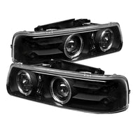 Thumbnail for Spyder Chevy Silverado 1500/2500 99-02 Projector Headlights LED Halo LED Black PRO-YD-CS99-HL-BK