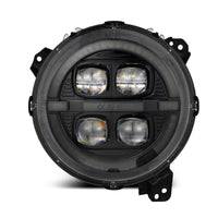 Thumbnail for AlphaRex 18-23 Jeep Wrangler JL/Gladiator JT LED Proj Headlights Alpha-Blk w/ Activ Light/Seq Signal