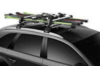 Thumbnail for Thule SnowPack Extender Slide-out Ski/Snowboard Rack (Up to 6 Pair Skis/4 Snowboards) - Black/Silver