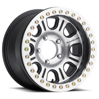 Thumbnail for Raceline RT232 Monster 17x8.5in/5x114.3 BP/0mm Offset/83.82mm Bore - Black & Machined Beadlock Wheel