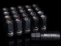 Thumbnail for Wheel Mate Muteki HR50 Open End Lug Nuts - Black w/ Black Ring 14x1.50