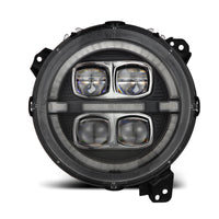 Thumbnail for AlphaRex 18-23 Jeep Wrangler JL/Gladiator JT LED Proj Headlights Black w/ Activ Light/Seq Signal/DRL