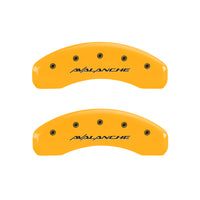 Thumbnail for MGP 4 Caliper Covers Engraved Front & Rear Bowtie Black finish silver ch