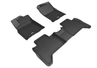 Thumbnail for 3D MAXpider 2018-2020 Toyota Tacoma Double Cab Kagu 1st & 2nd Row Floormats - Black