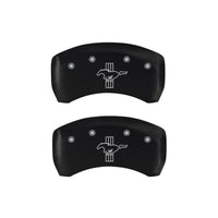 Thumbnail for MGP 4 Caliper Covers Engraved Front Mustang Engraved Rear Bar & Pony Red finish silver ch