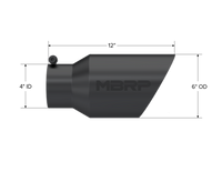 Thumbnail for MBRP Universal Tip 6 O.D. Dual Wall Angled 4 inlet 12 length - Black Finish