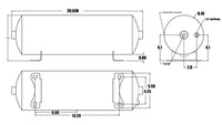 Thumbnail for Ridetech Air Tank 2 Gallon Aluminum w/ 2- 1/4in Ports and 1- 1/8in Port