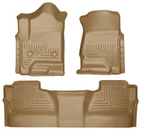 Thumbnail for Husky Liners 14 Chevrolet Silverado/GMC Sierra WeatherBeater Tan Front & 2nd Seat Floor Liners