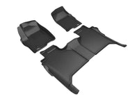 Thumbnail for 3D Maxpider 19-24 GMC Sierra 1500 Crew Cab 5-Seat Kagu Black R1 R2 (Trim To Fit Underseat Box)