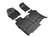Thumbnail for 3D Maxpider 19-24 GMC Sierra 1500 Crew Cab 5-Seat Kagu Black R1 R2 (Trim To Fit Underseat Box)