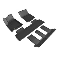 Thumbnail for 3D MAXider 22-24 RIVIAN R1S Kagu Black Floor Mat - Row 1/2/3