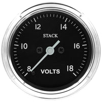 Thumbnail for Autometer Stack 52mm 8-18V Pro Stepper Motor Battery Voltage Gauge - Classic