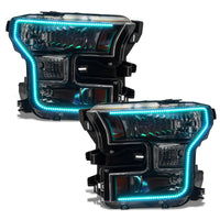 Thumbnail for Oracle 15-17 Ford F-150 Dynamic RGB+A Pre-Assembled Headlights Halogen - Blk Edition - SEE WARRANTY