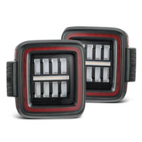 Thumbnail for AlphaRex 18-23 Jeep Wrangler JL NOVA Prismatic LED Taillights Black-Red