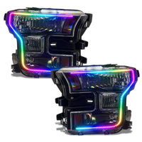 Thumbnail for Oracle 15-17 Ford F-150 Dynamic RGB+A Pre-Assembled Headlights Halogen - Blk Edition - SEE WARRANTY