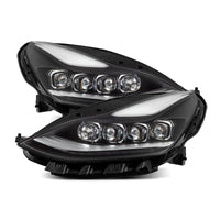 Thumbnail for AlphaRex 17-22 Tesla Model 3/20-23 Model Y NOVA-Series LED Proj Headlights Blk w/Actv Lgt & Seq.Sig