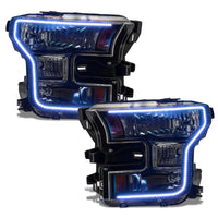 Thumbnail for Oracle 15-17 Ford F-150 Dynamic RGB+A Pre-Assembled Headlights Halogen - Blk Edition - SEE WARRANTY