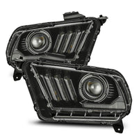 Thumbnail for AlphaRex 10-12 Ford Mustang PRO-Series Projector Headlights Plank Style Jet Black w/Top/Bottom DRL