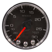 Thumbnail for Autometer Spek-Pro Gauge Vac/Boost 2 1/16in 30Inhg-30psi Stepper Motor W/Peak & Warn Black/Chrome