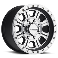 Thumbnail for Raceline 928M Monster 17x9in / 5x139.7 BP / -12mm Offset / 107.95mm Bore - Black & Machined Wheel