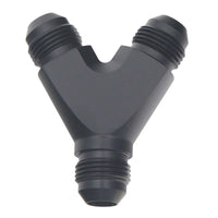 Thumbnail for DeatschWerks 8AN Male Flare to 8AN Male Flare to 8AN Male Flare Y Fitting - Anodized Matte Black