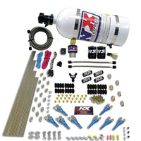 Thumbnail for Nitrous Express Pro-Shk/Gas (200-600HP) 2 Fuel 1 Supershark Solenoid Nitrous Kit w/10lb Bottle