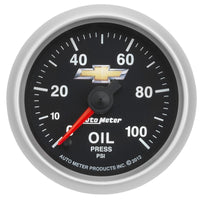 Thumbnail for AutoMeter Gauge Oil Press 2-1/16in. 100PSI Digital Stepper Motor Chevy Gold Bowtie