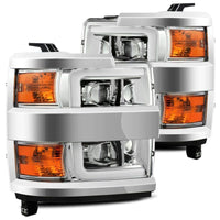 Thumbnail for AlphaRex 15-19 Chevy Silverado 2500HD PRO-Series Headlight Plank Chrome w/Activ Light/Seq Signal/DRL
