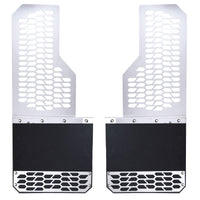 Thumbnail for Putco 10-18 Ram HD Dually - (Fits Front) - Set of 2 Mud Skins - Brushed SS w/ Hex Shield