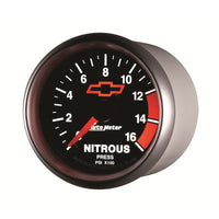 Thumbnail for Autometer GM Bowtie Black 2-1/16in 0-1600 PSI Nitrous Pressure - Digital Stepper Motor