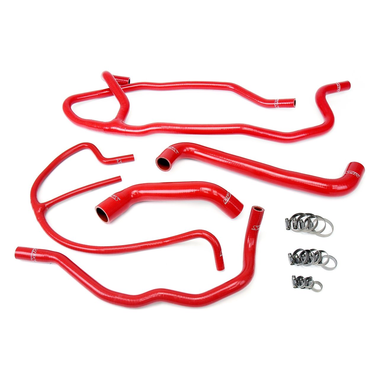 HPS Reinforced Red Silicone Radiator + Heater Hose Kit Coolant for Chevy 05-07 Corvette 6.0L LS2 V8