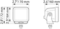 Thumbnail for Hella Universal Black Magic 2.7in L.E.D. Cube Kit - Flood Beam