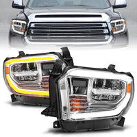 Thumbnail for ANZO 2014-2017 Toyota Tundra LED Crystal Headlights w/ Switchback Chrome Housing w/ DRL