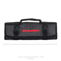 Thumbnail for Go Rhino XVenture Gear Tool Wrench Roll - Large (4x4in. Closed) 12oz Waxed Canvas - Black