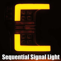Thumbnail for AlphaRex 17-19 Ford F-250 SD NOVA LED Proj Headlights Plank Style Matte Blk w/Activ Light/Seq Signal