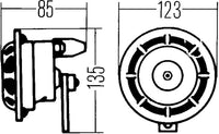 Thumbnail for Hella Horn STone 24V 500Hz Htone Blk (B133)