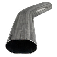 Thumbnail for Granatelli 3in Oval Stainless Steel Horizontal 45 Deg Bend 4.5in Bend Radius Tubing