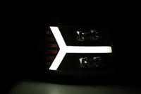 Thumbnail for AlphaRex 07-13 Chevy 1500HD(NewBody) NOVA LED Proj Headlight Plank Sty Glos Blk w/Activ Lite/Seq Sig