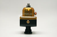 Thumbnail for Fuelab 555 Carb Adjustable FPR Blocking 1-3 PSI (1) -8AN In (2) -8AN Out - Gold