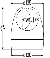 Thumbnail for Hella Rotating Beacon H12V Amber Lamp 2Rl