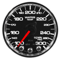 Thumbnail for Autometer Spek-Pro Gauge Water Temp 2 1/16in 300f Stepper Motor W/Peak & Warn Blk/Chrm