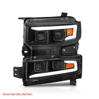 Thumbnail for ANZO 19-22 Chevrolet Silverado 1500 LED Proj HL w/Lgt Bar SwBk Seq. Blk w/In. Light - Driver Side ON