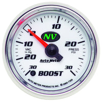Thumbnail for Autometer NV 52.4mm Full Sweep Electronic 30 In Hg/30 PSI Vacuum / Boost Gauge