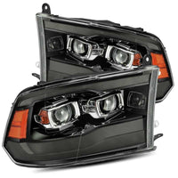 Thumbnail for AlphaRex 09-18 Ram 1500HD LUXX Proj Headlight Plnk Style Jet Blk w/Activ Light/Seq Signal/Smoked DRL