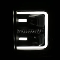 Thumbnail for ANZO 2011-2016 Ford F250 Projector Headlights w/ Plank Style Switchback Black w/ Amber