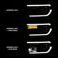 Thumbnail for ANZO 2007-2014 Toyota Tundra Projector Light Bar H.L Black Amber(Led High Beam) (Halogen Version)