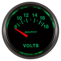 Thumbnail for Autometer GS 52mm 8-18 Volts Short Sweep Electronic Voltmeter Gauge