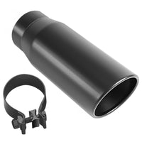 Thumbnail for MagnaFlow Tip Stainless Black Coated Single Double Round Single Outlet 5in Dia 4in Inlet 13in L