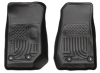 Thumbnail for Husky Liners 14 Jeep Wrangler 2/4 Door Weatherbeater Black Front Floor Liners